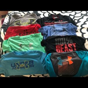 Under Armour Bundle - 8 shirts - Boys size YSM/7